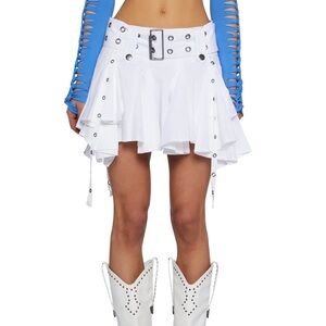 WAR WITH NATURE MINI SKIRT-WHITE CURRENT MOOD